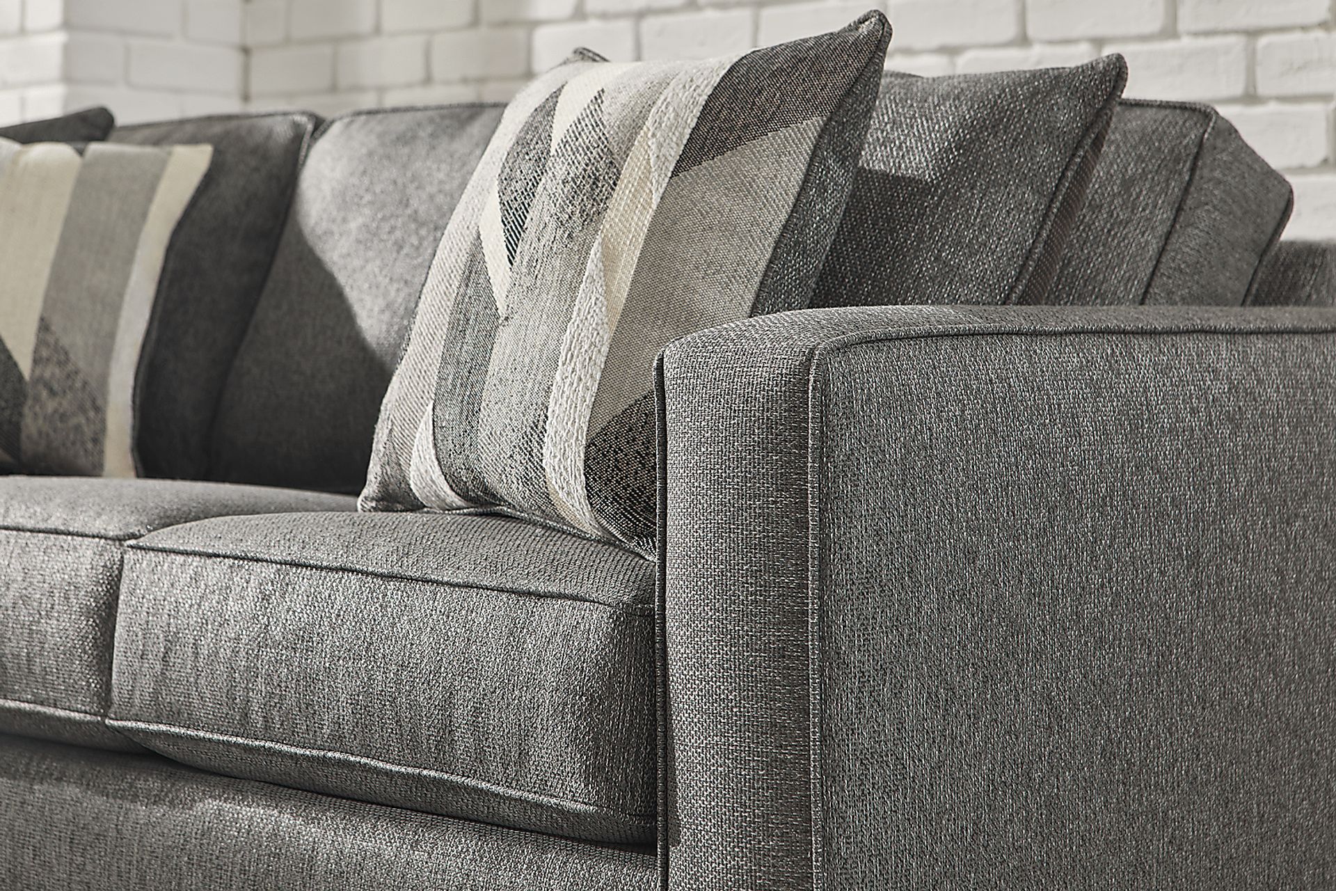 Ridgewater Graphite 7 Pc Living Room with Gel Foam Sleeper Sofa - Image 3
