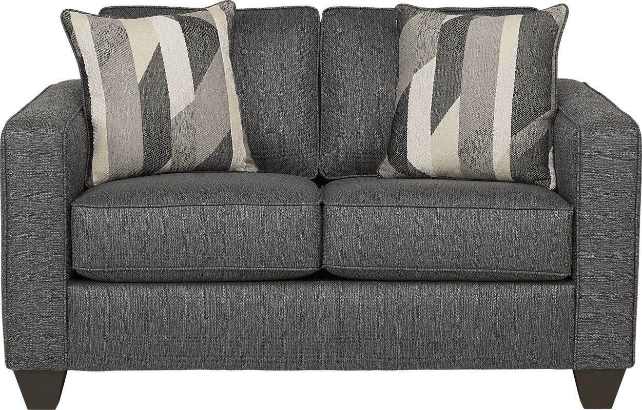 Ridgewater 7 Pc Graphite Gray Textured Living Room Set With Sofa ...