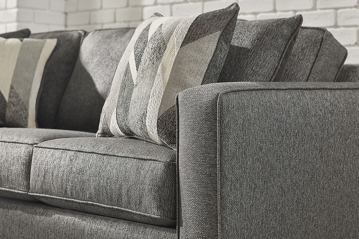Ridgewater 2 Pc Graphite Gray Polyester Fabric Living Room Set With ...