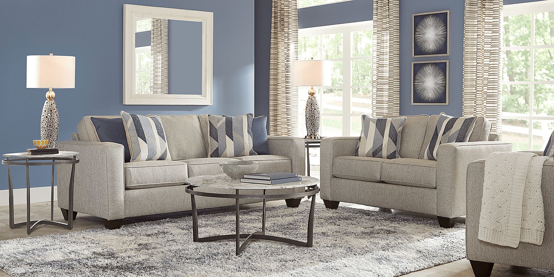 Ridgewater Light Gray 3 Pc Living Room - Image 1