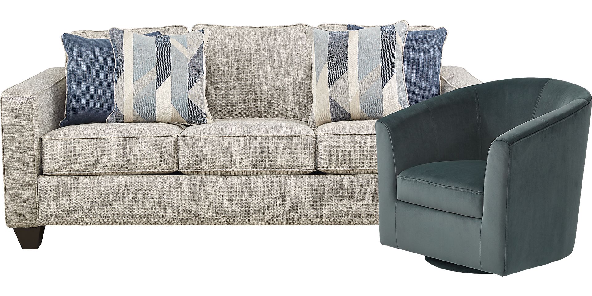 Ridgewater Light Gray Sofa with Gray Accent Chair - Image 1