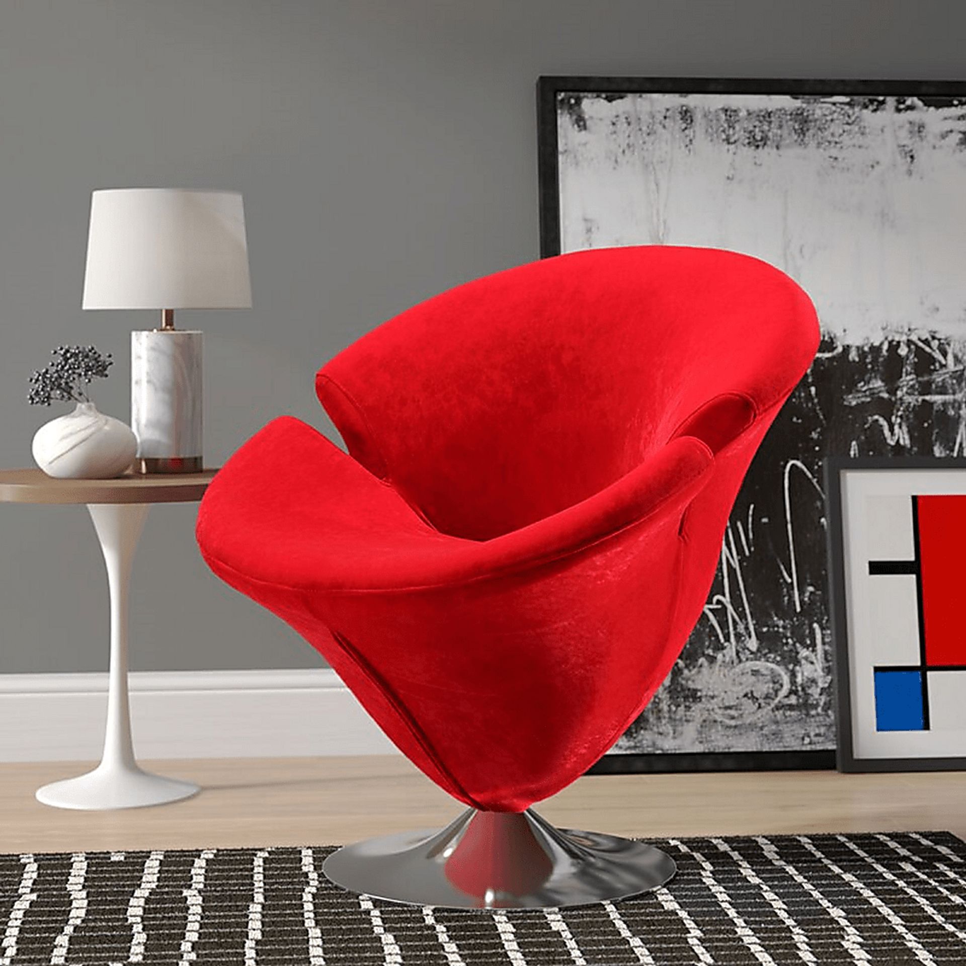 Rienders Red Accent Chair - Image 2