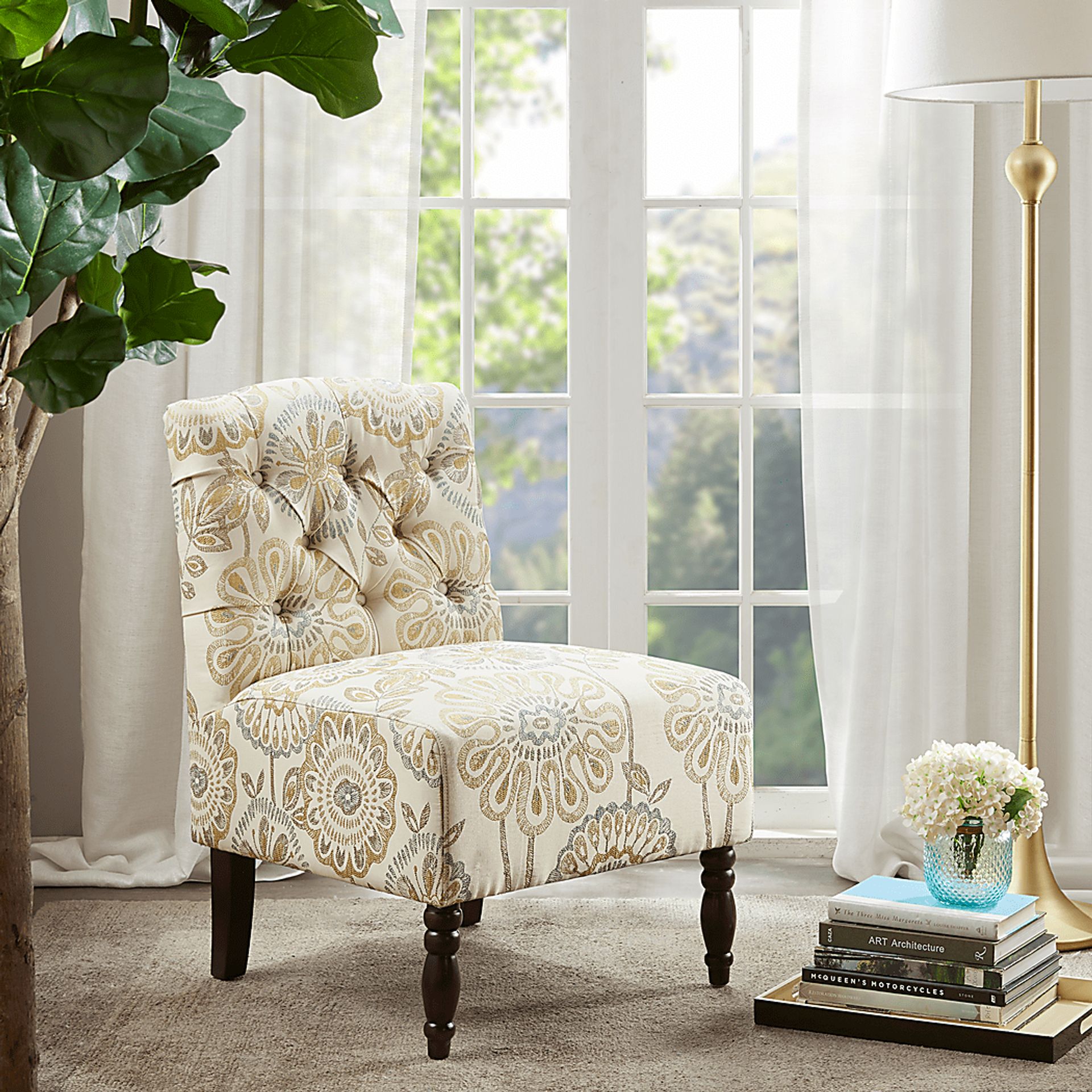 Rietta Cream Accent Chair - Image 5