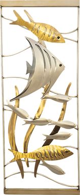 Right Home Aquarium Gold Indoor/Outdoor Wall Art