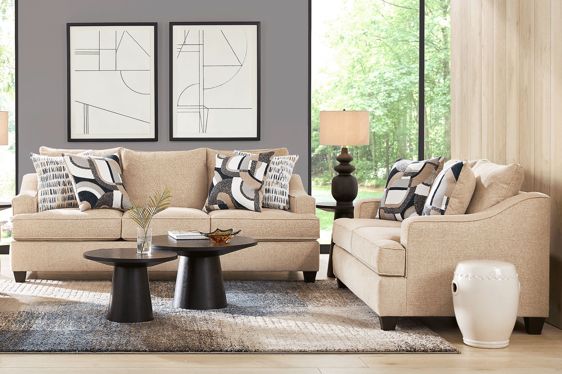 Riley Beige Loveseat - Image 2