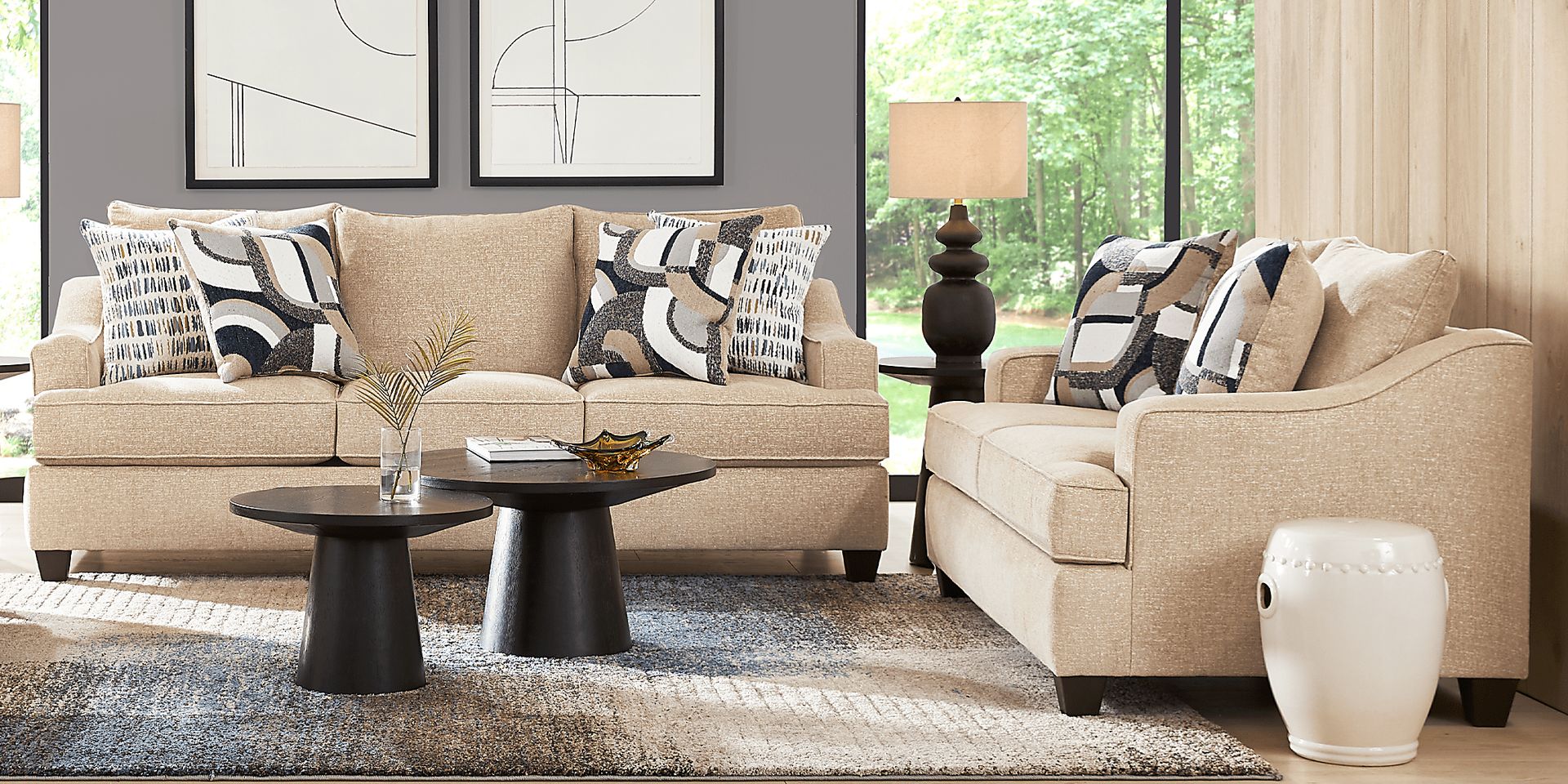 Riley Beige Loveseat - Image 2