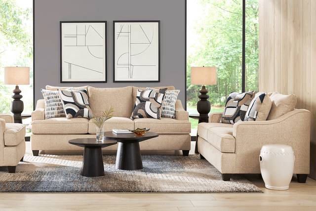 Riley Beige 3 Pc Living Room - Thumbnail - Image 1