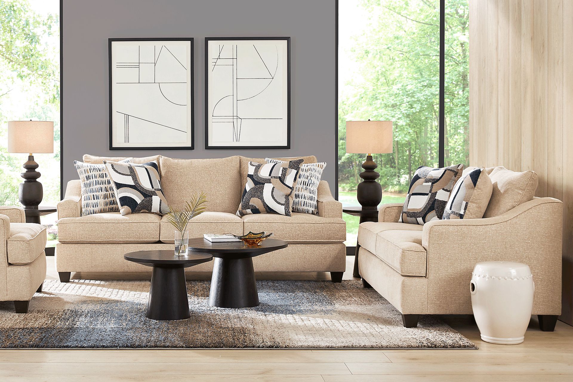 Riley Beige 3 Pc Living Room - Image 1