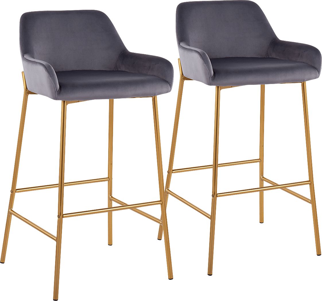 Rimcrest I Silver Barstool Set of 2