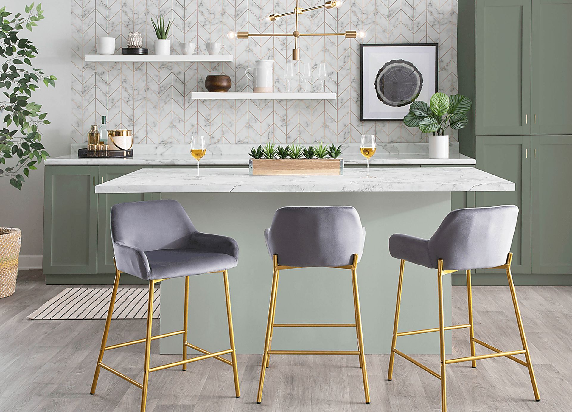 Rimcrest I Silver Counter Height Stool Set of 2 - Image 8