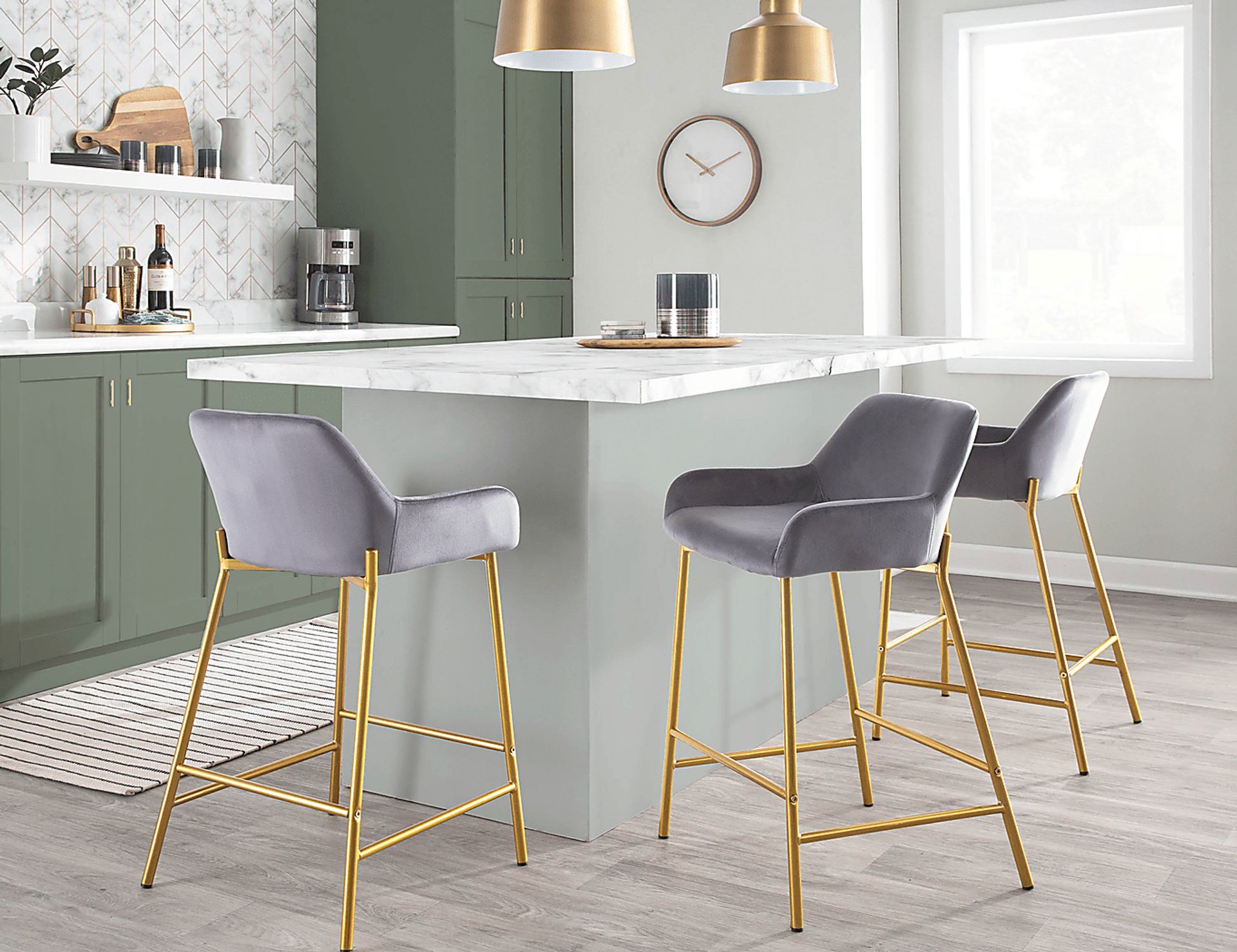 Rimcrest I Silver Counter Height Stool Set of 2 - Image 9