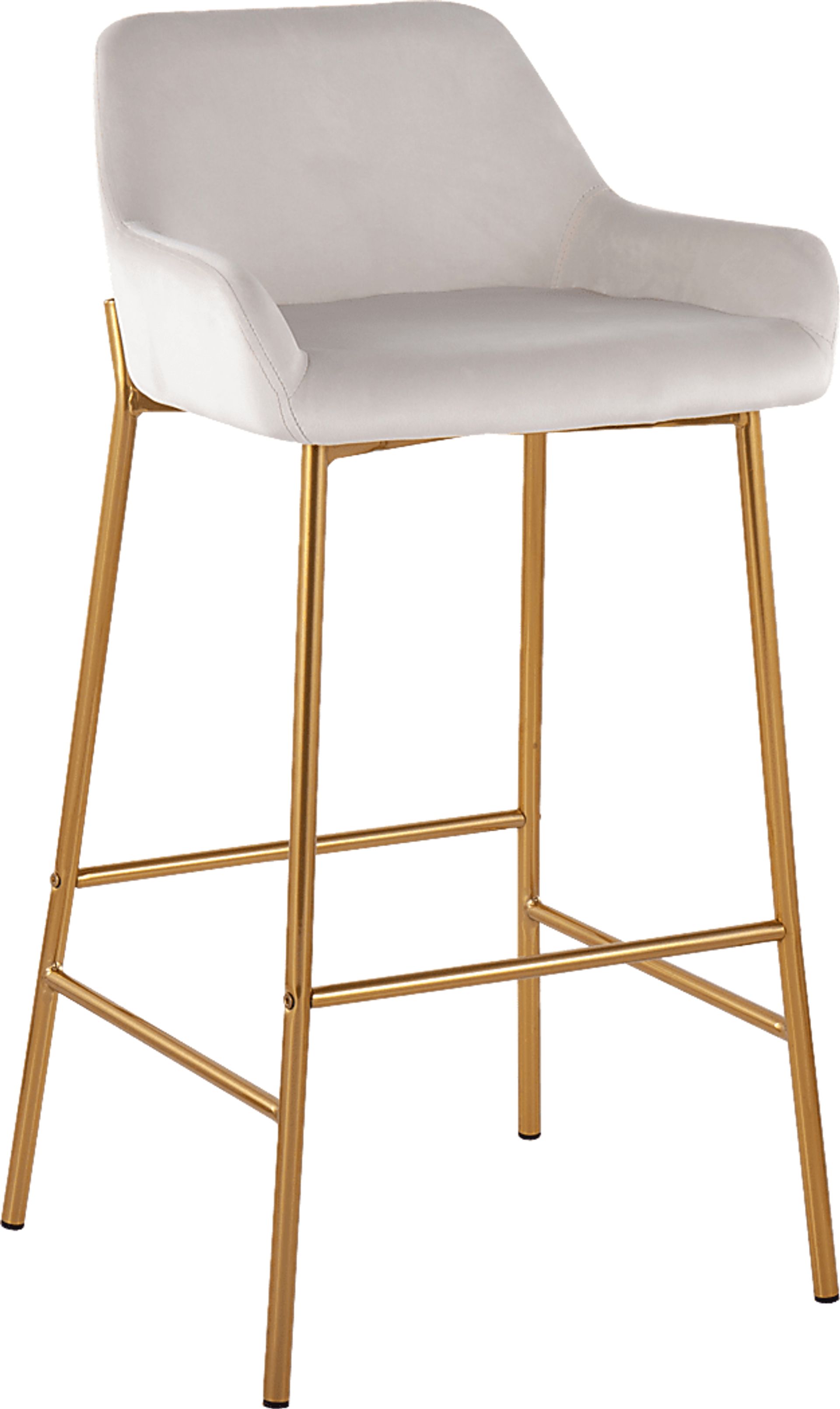 Rimcrest I White Velvet Barstool Set of 2 - Image 2