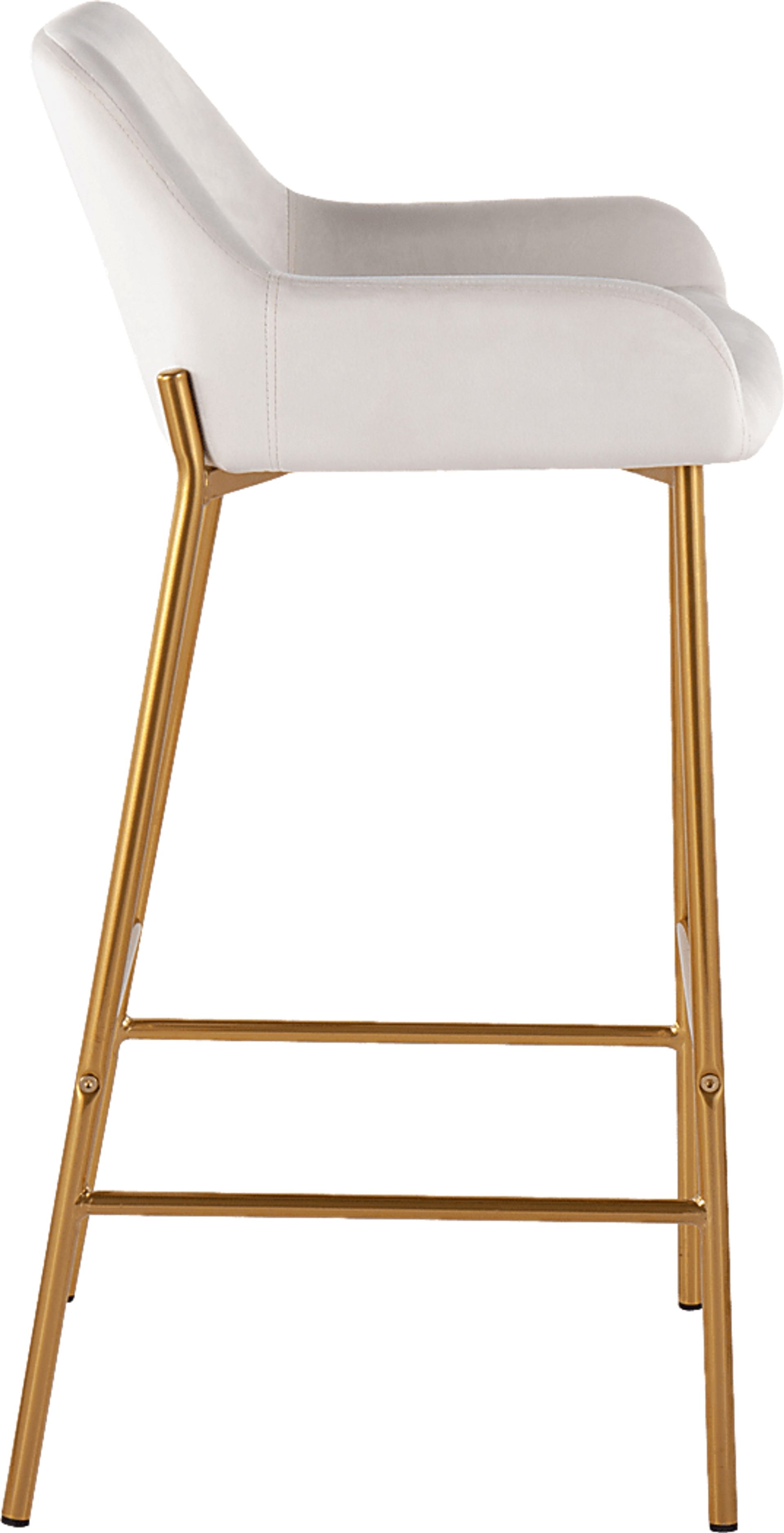 Rimcrest I White Velvet Barstool Set of 2 - Image 3