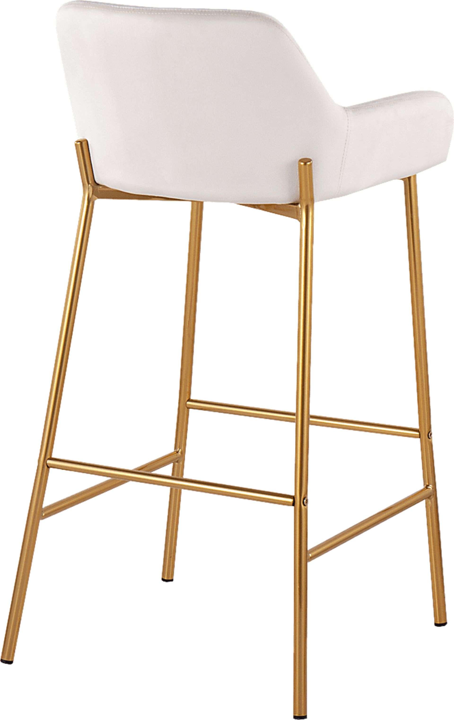 Rimcrest I White Velvet Barstool Set of 2 - Image 4