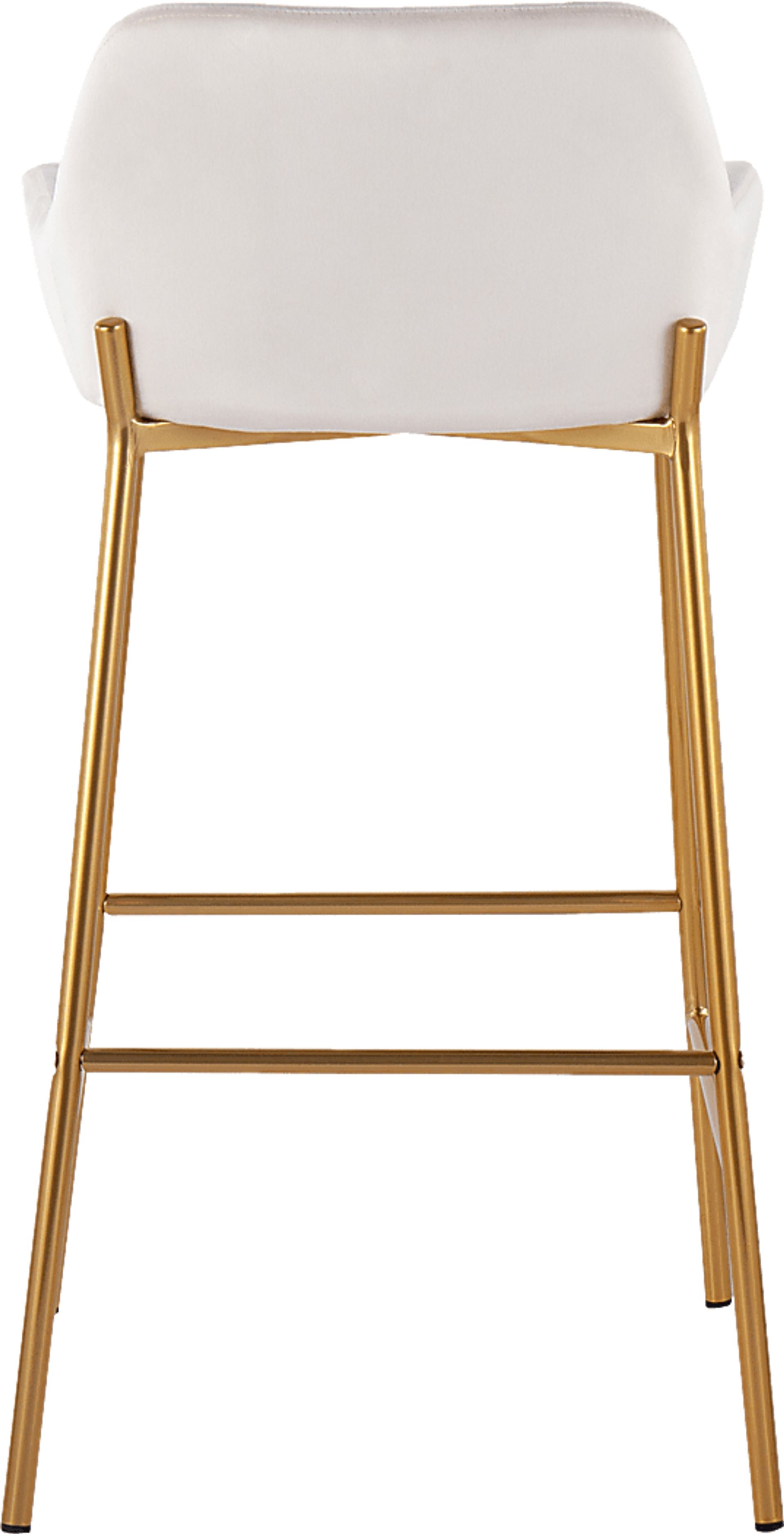 Rimcrest I White Velvet Barstool Set of 2 - Image 5