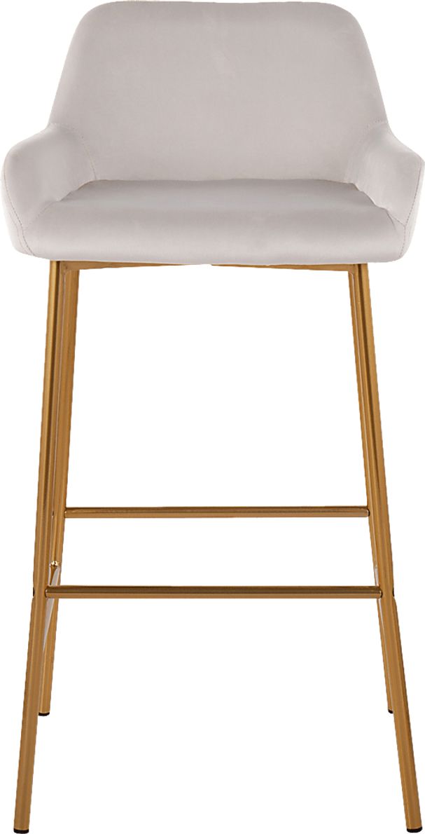 Rimcrest I White Velvet Barstool Set of 2