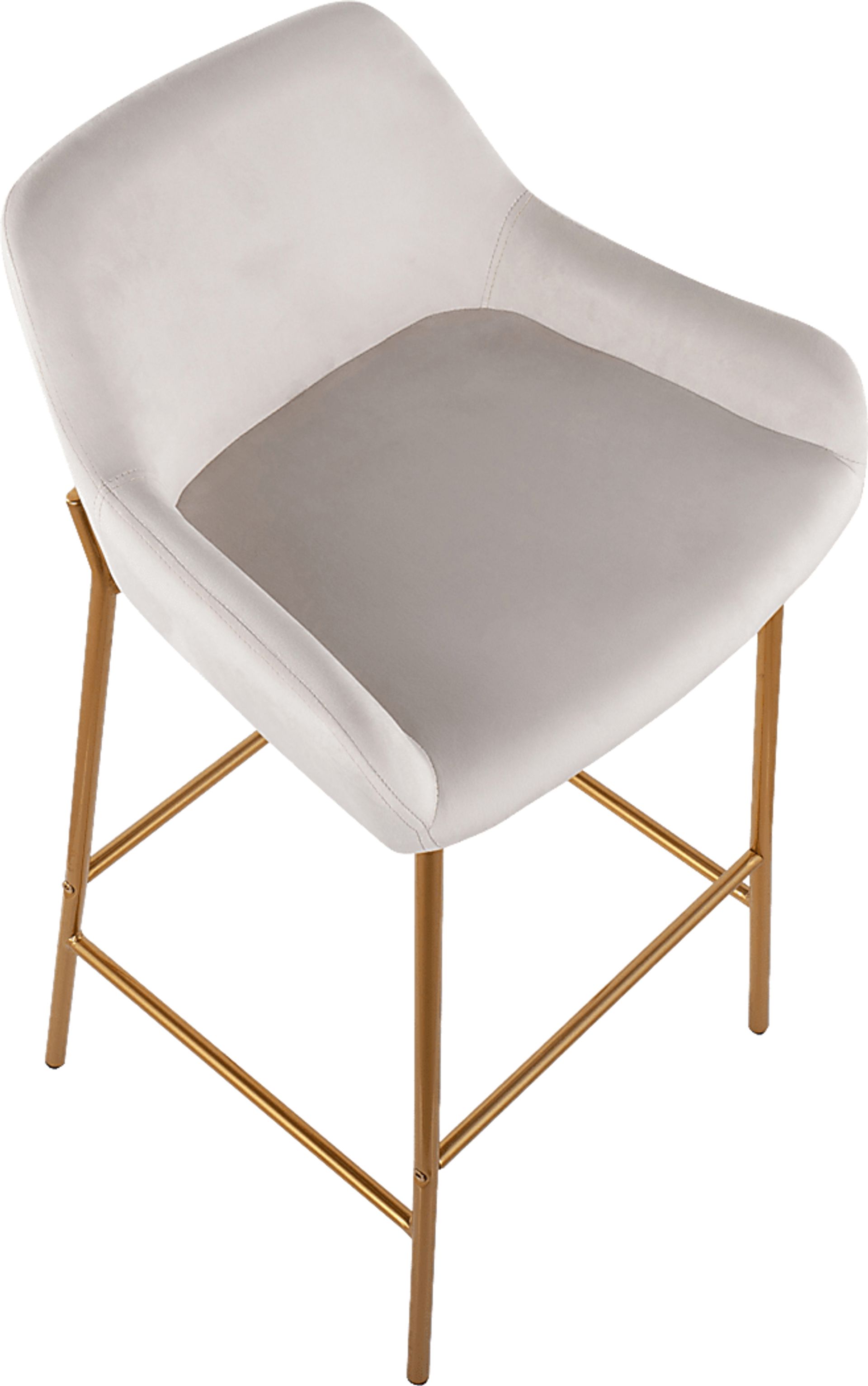 Rimcrest I White Velvet Barstool Set of 2 - Image 7