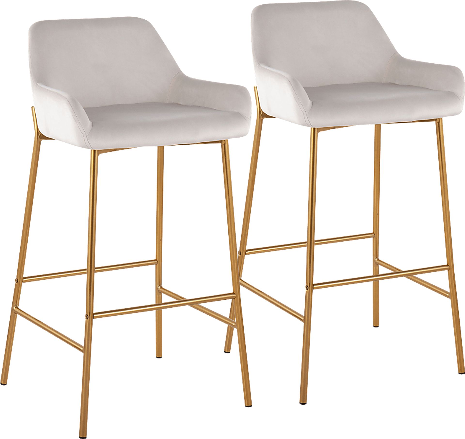 Rimcrest I White Velvet Barstool Set of 2 - Image 1