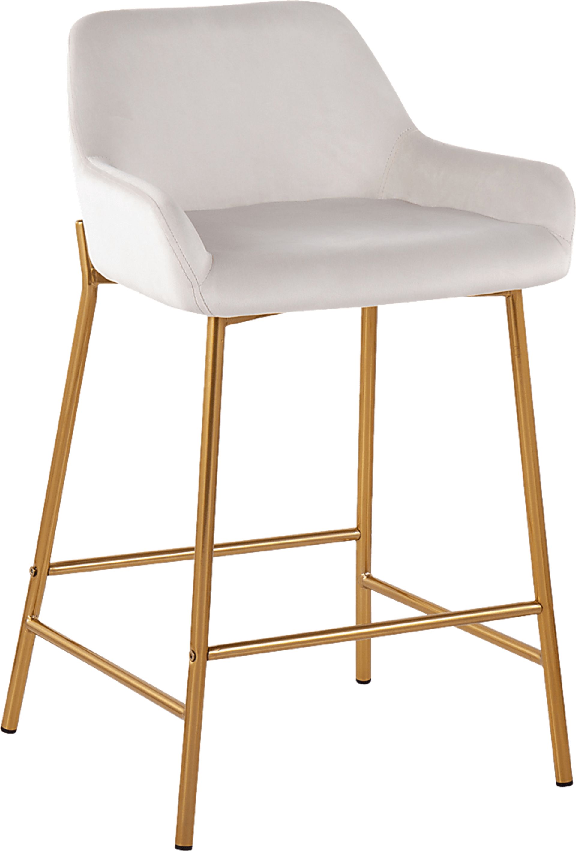Rimcrest I White Velvet Counter Height Stool Set of 2 - Image 2