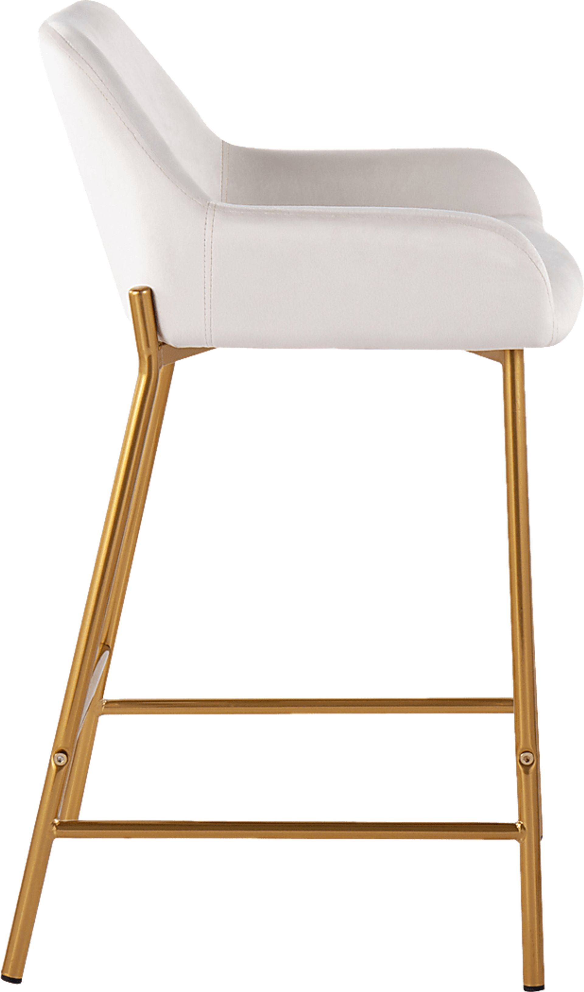 Rimcrest I White Velvet Counter Height Stool Set of 2 - Image 3