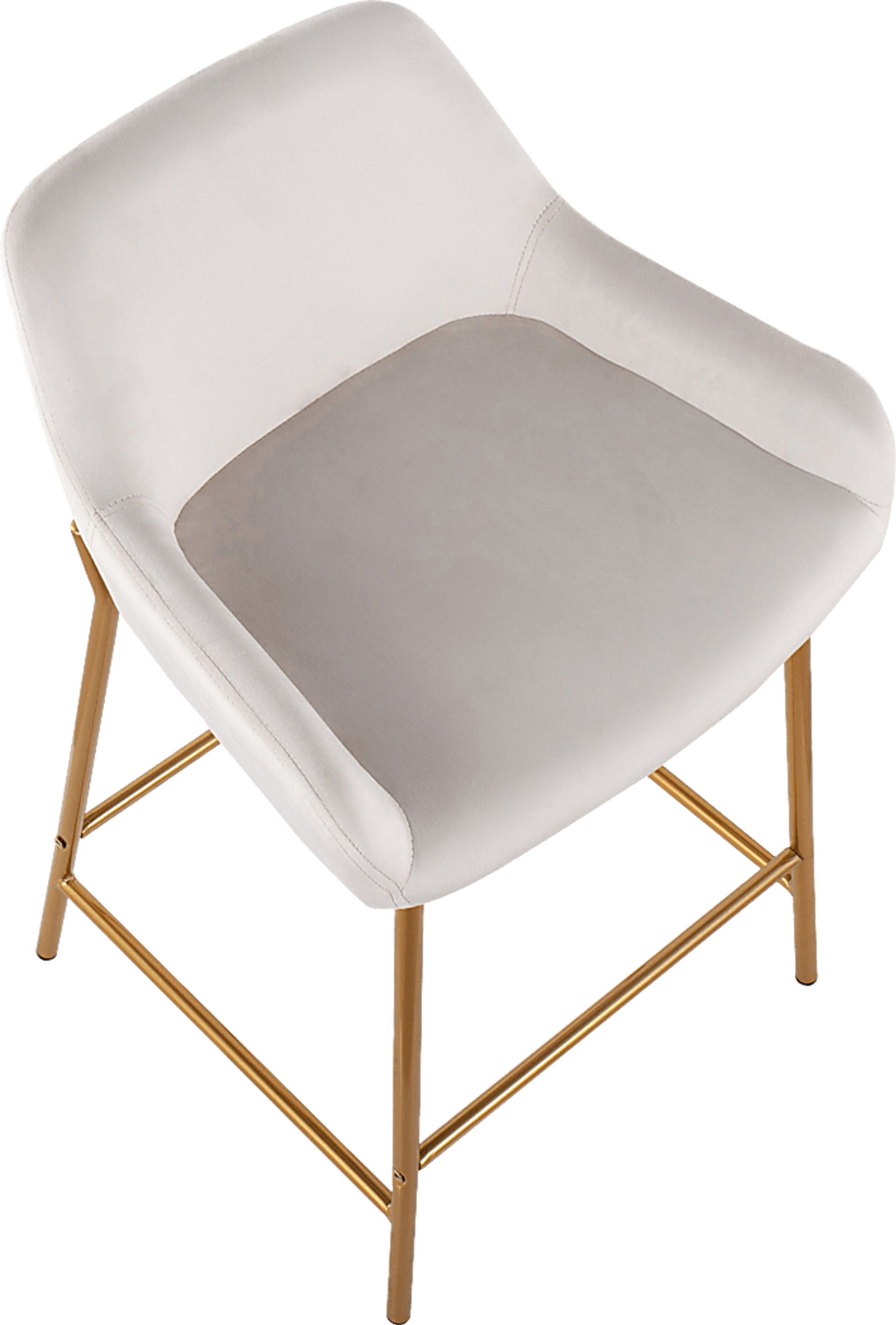 Rimcrest I White Velvet Counter Height Stool Set of 2 - Image 7