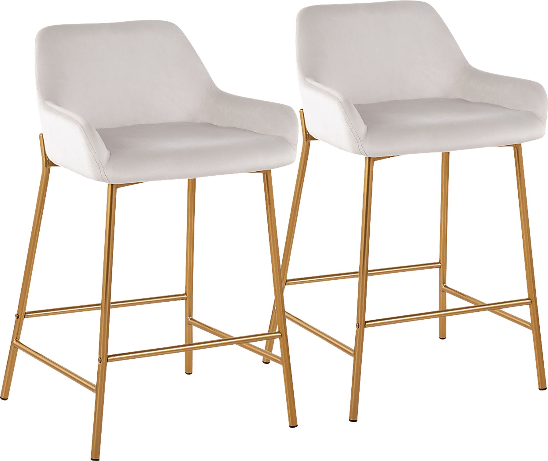 Rimcrest I White Velvet Counter Height Stool Set of 2 - Image 1