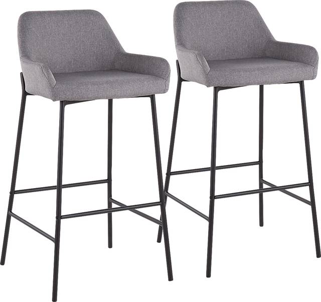 Rimcrest II Gray Fabric Barstool Set of 2 - Thumbnail - Image 1