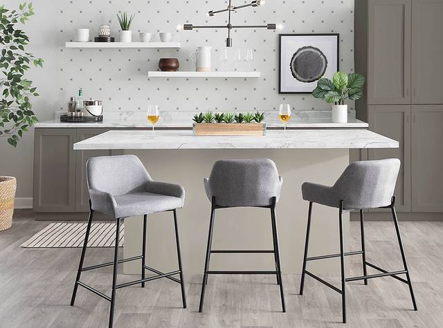 Rimcrest II Gray Fabric Counter Height Stool Set of 2 - Thumbnail - Image 8