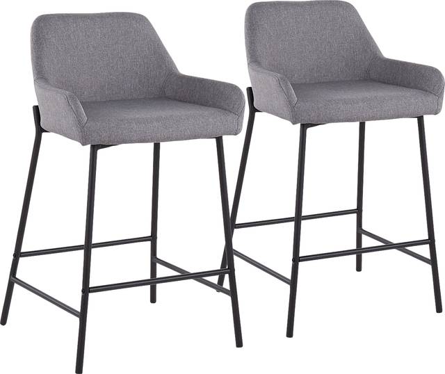 Rimcrest II Gray Fabric Counter Height Stool Set of 2 - Thumbnail - Image 1