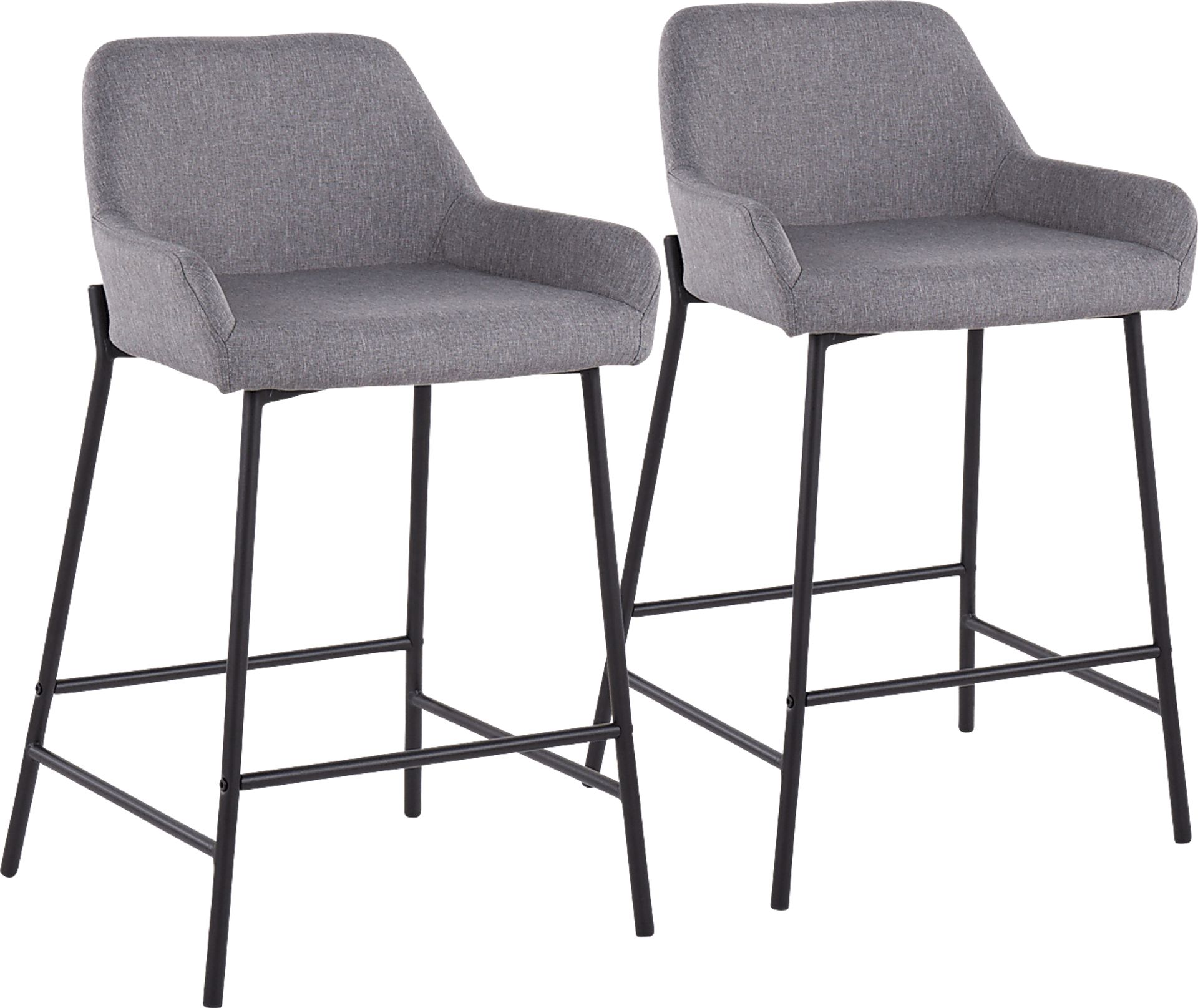 Rimcrest II Gray Fabric Counter Height Stool Set of 2 - Image 1