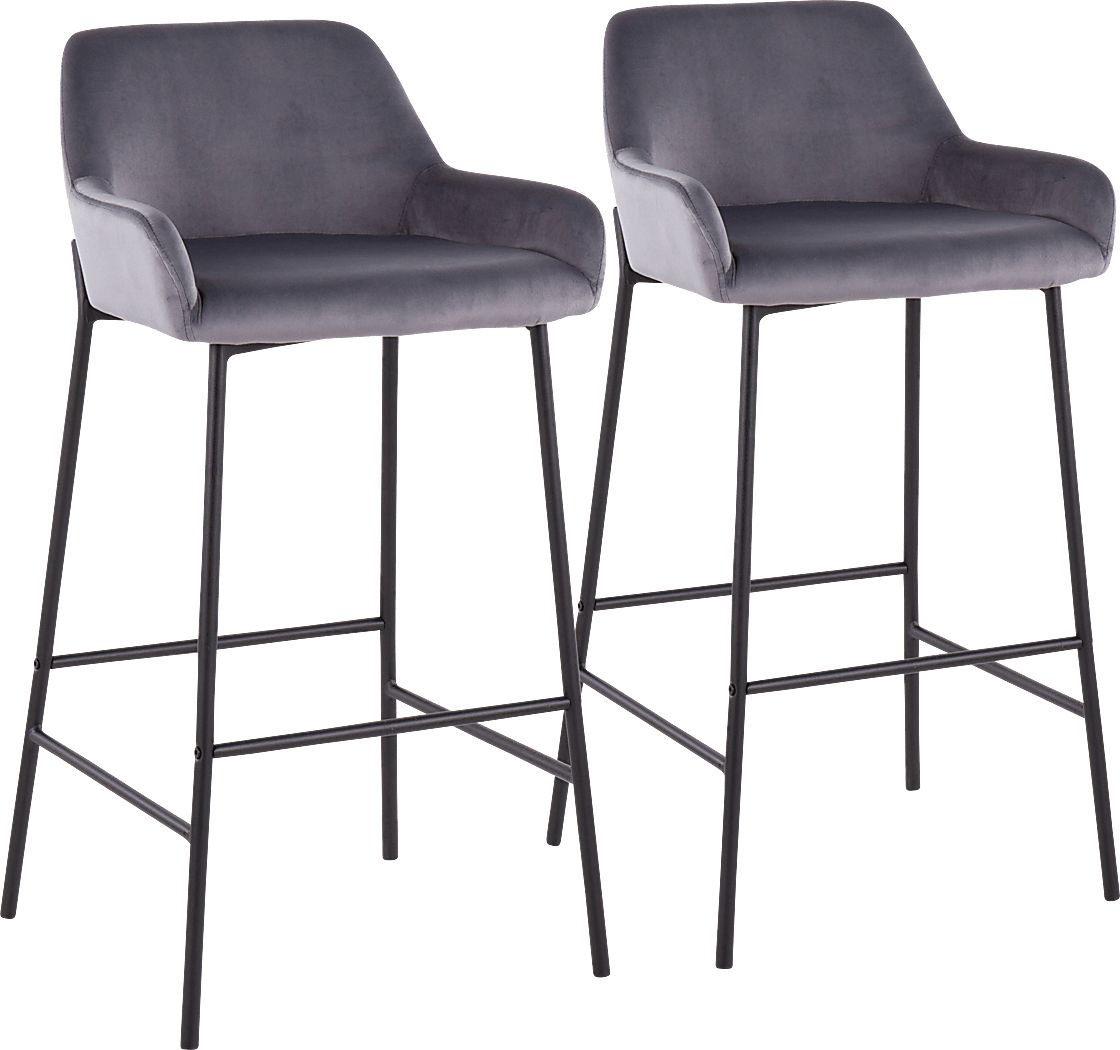 Rimcrest II Silver Barstool Set of 2