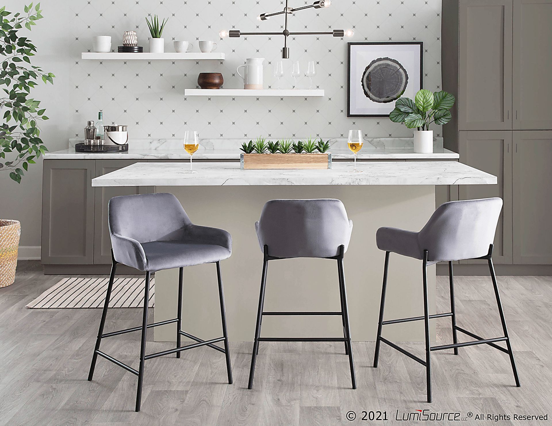 Rimcrest II Silver Counter Height Stool Set of 2 - Image 8
