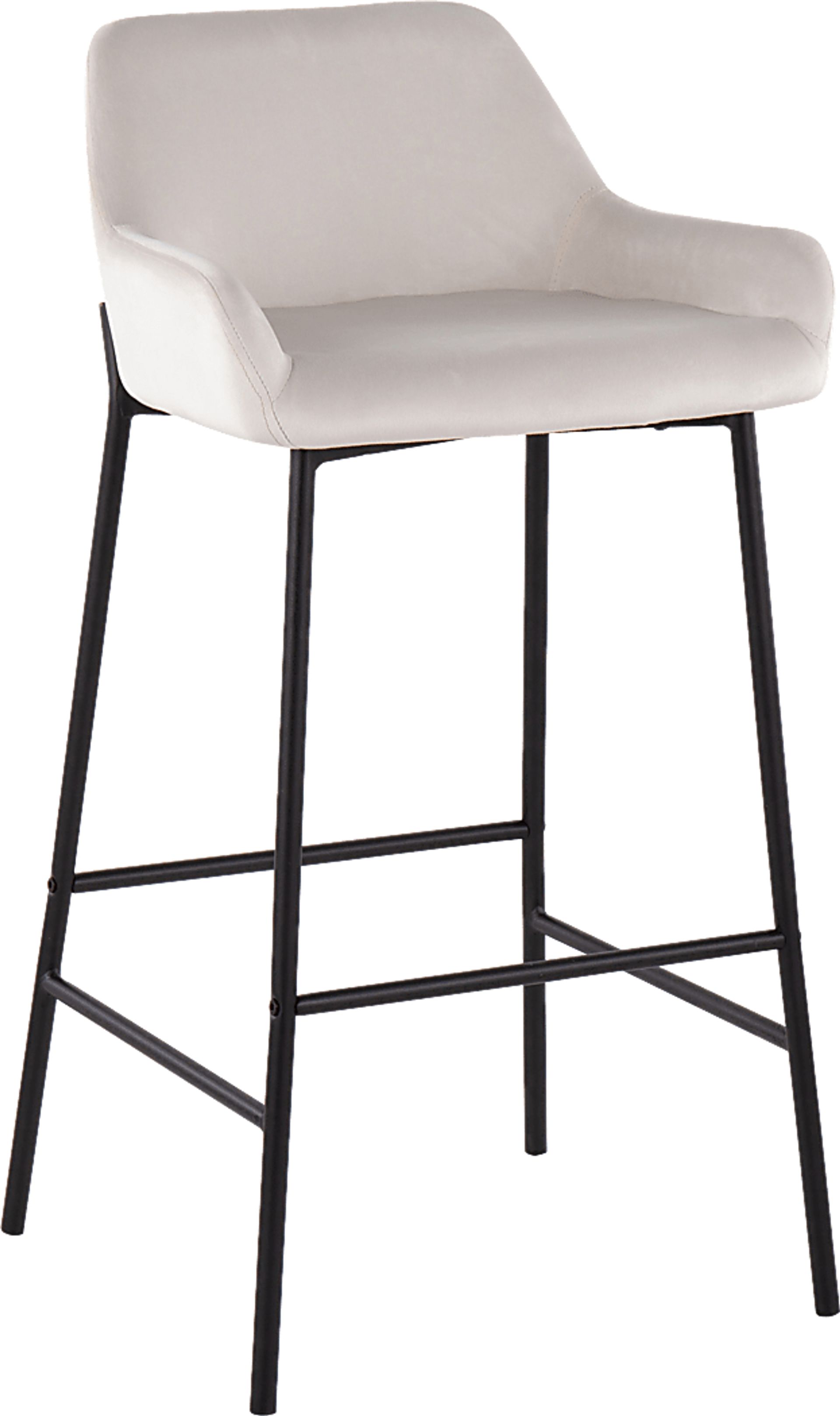 Rimcrest II White Velvet Barstool Set of 2 - Image 2
