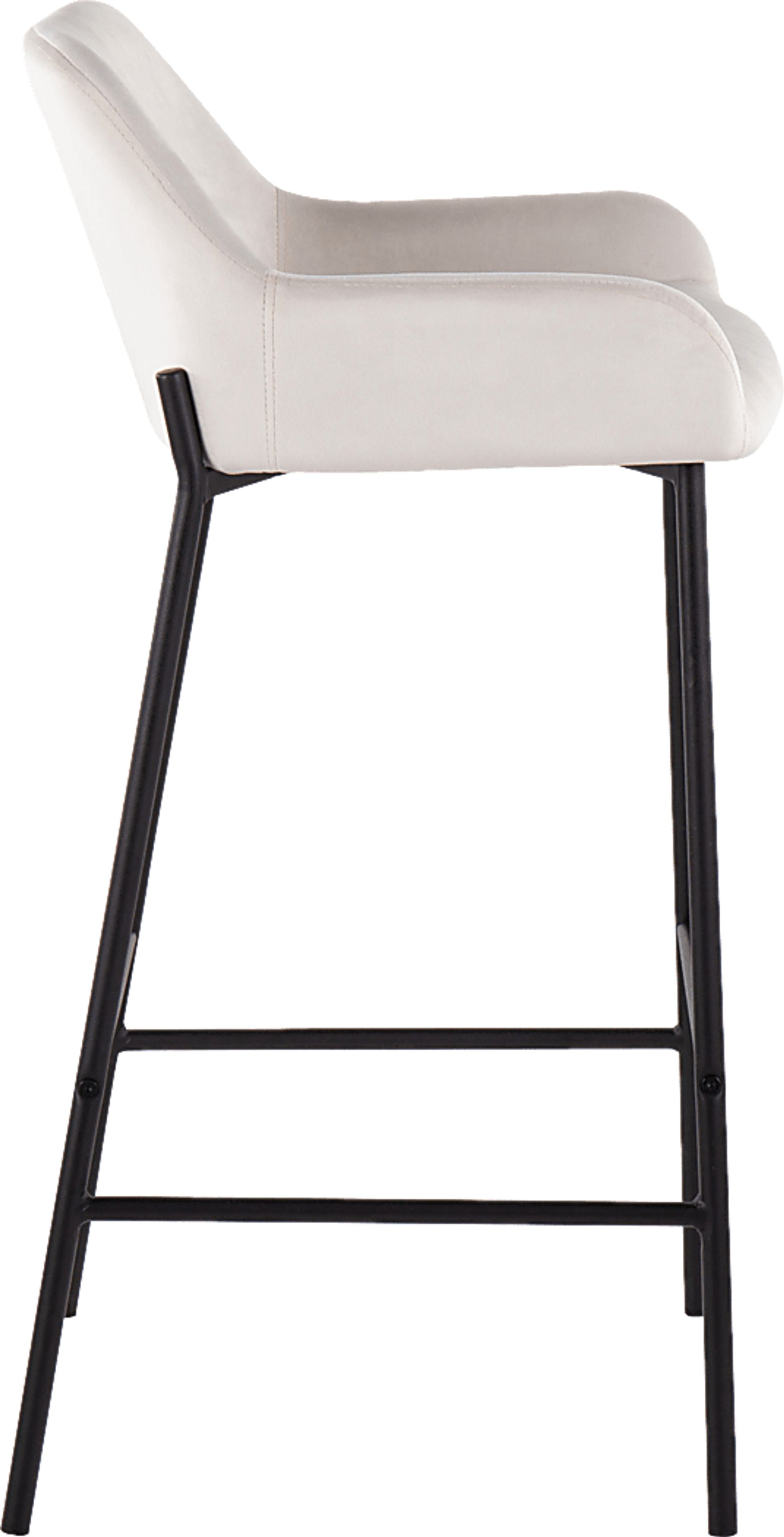 Rimcrest II White Velvet Barstool Set of 2 - Image 3