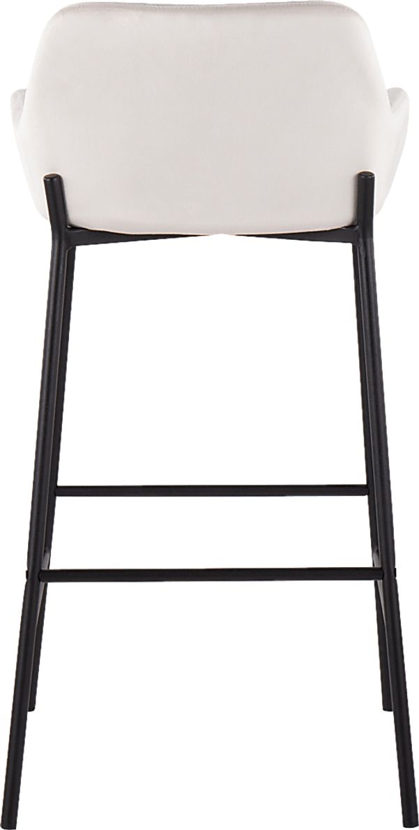 Rimcrest II White Velvet Barstool Set of 2