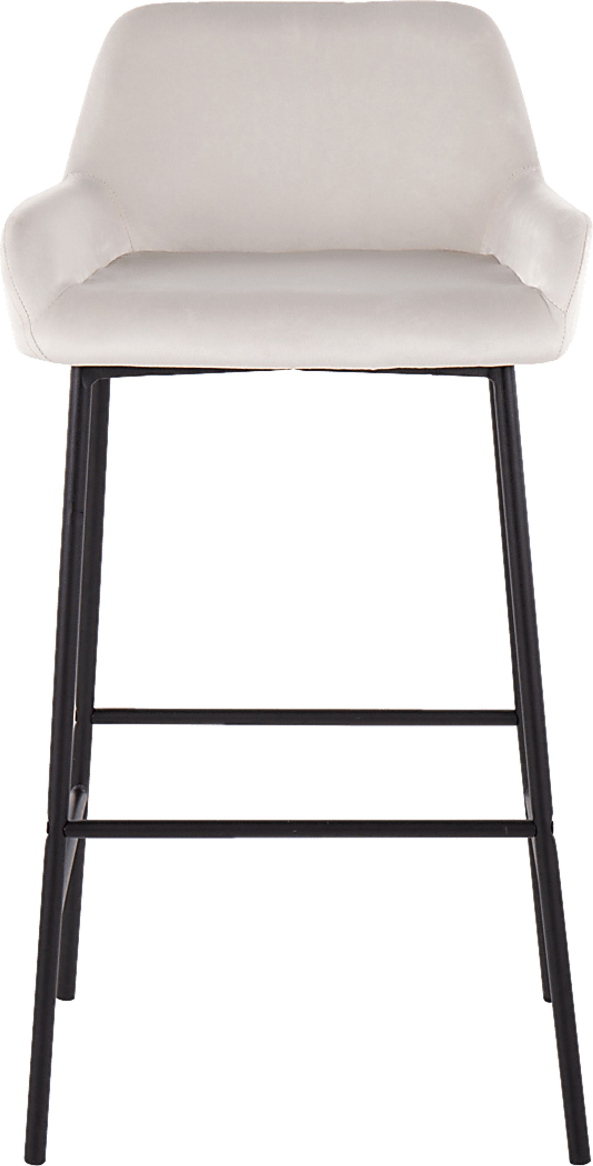 Rimcrest II White Velvet Barstool Set of 2 - Image 6