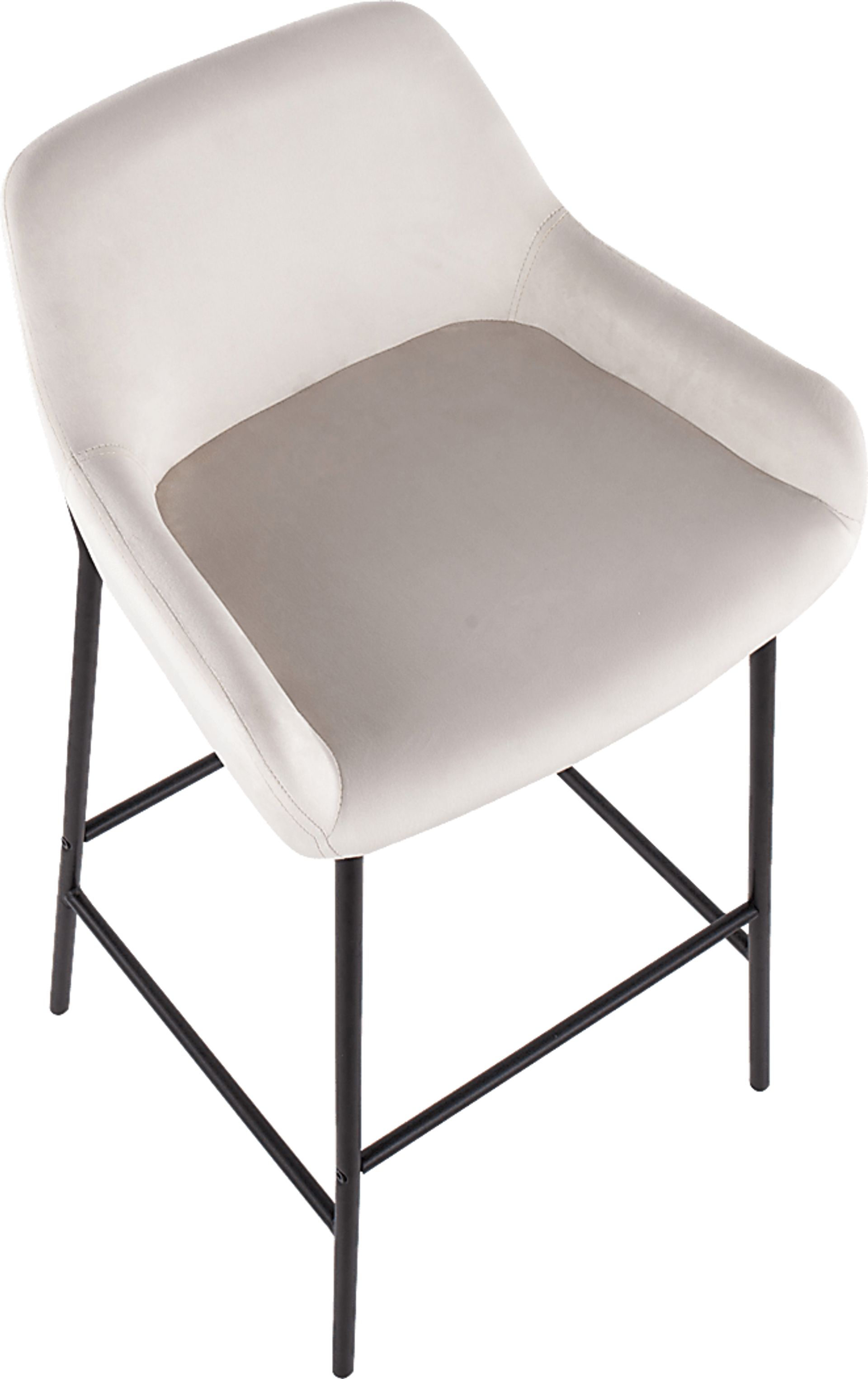 Rimcrest II White Velvet Barstool Set of 2 - Image 7
