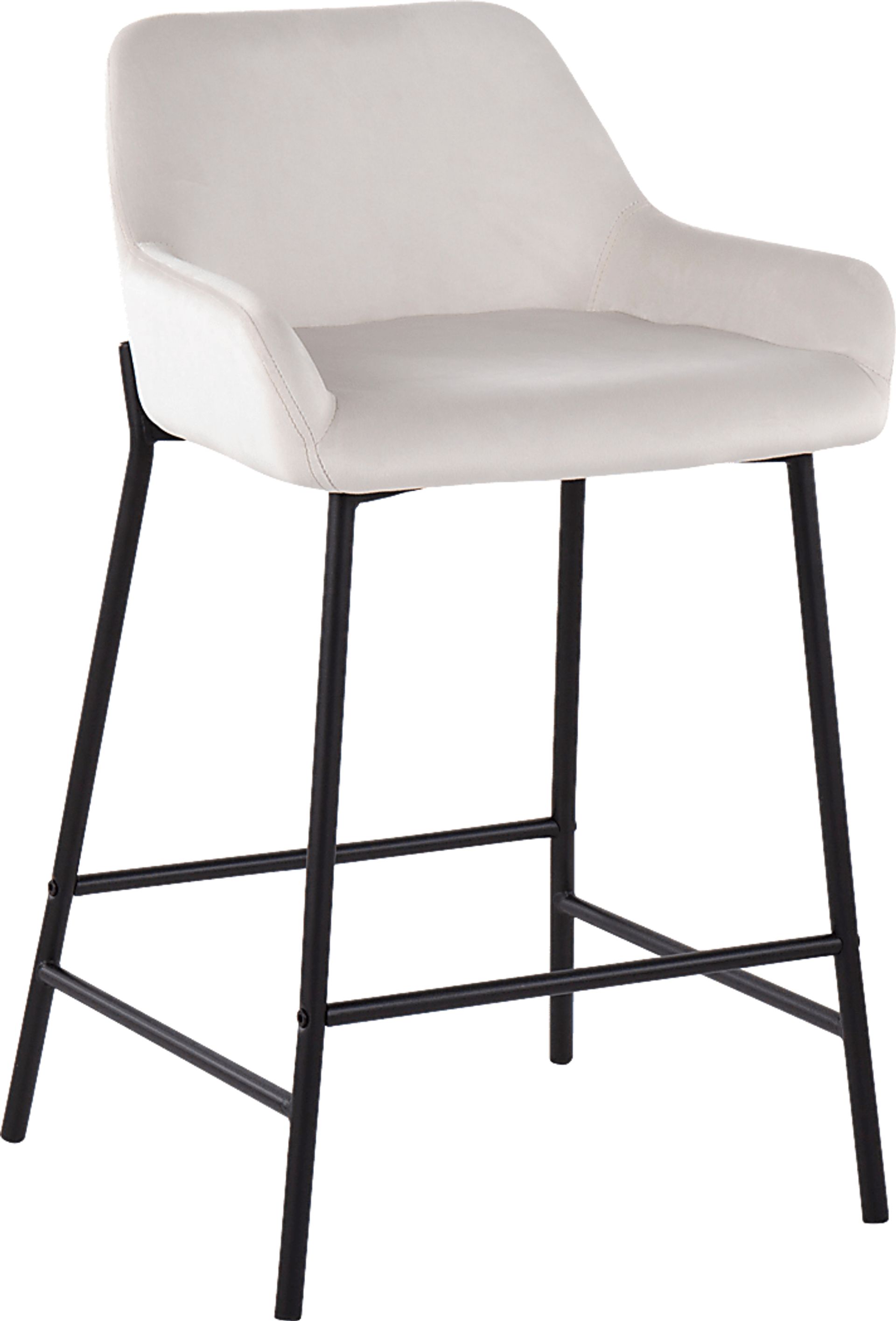 Rimcrest II White Velvet Counter Stool Set of 2 - Image 2