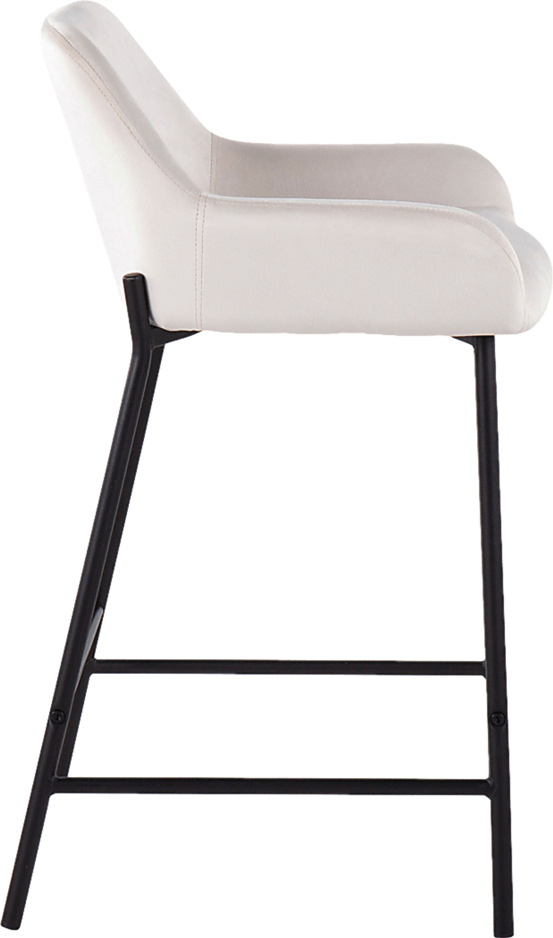 Rimcrest II White Velvet Counter Stool Set of 2 - Image 3