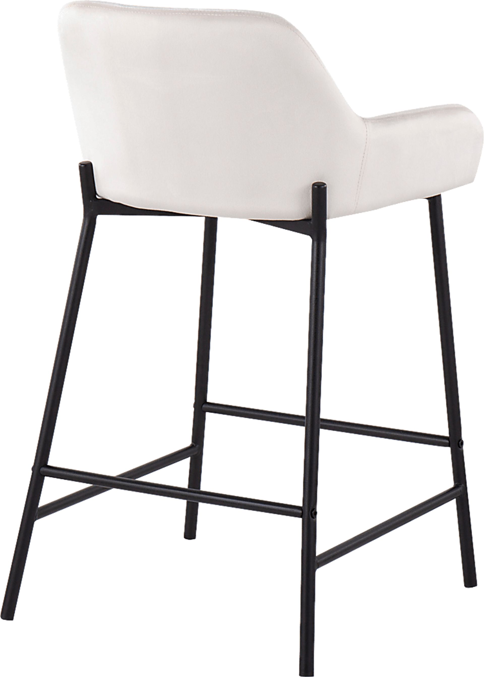 Rimcrest II White Velvet Counter Stool Set of 2 - Image 4