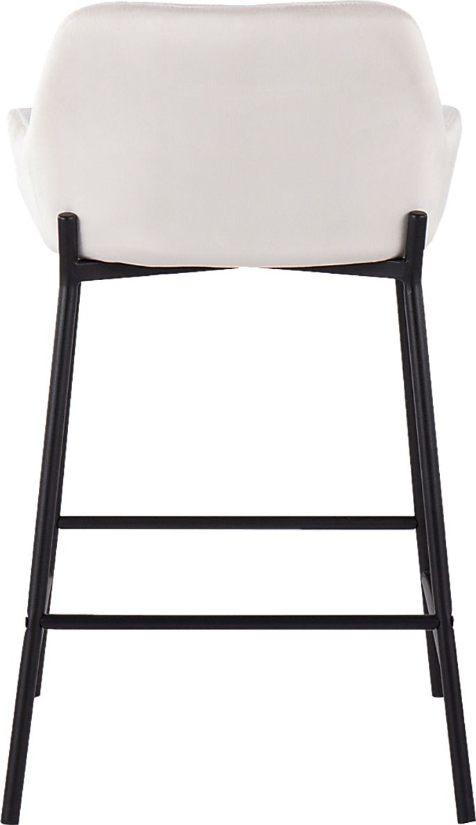 Rimcrest II White Velvet Counter Stool Set of 2