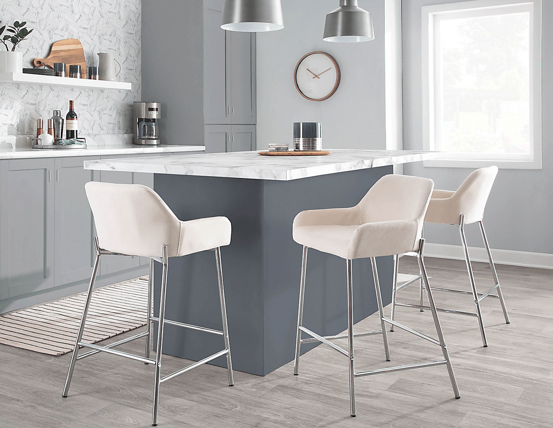 Rimcrest III Cream Counter Height Stool Set of 2 - Image 9