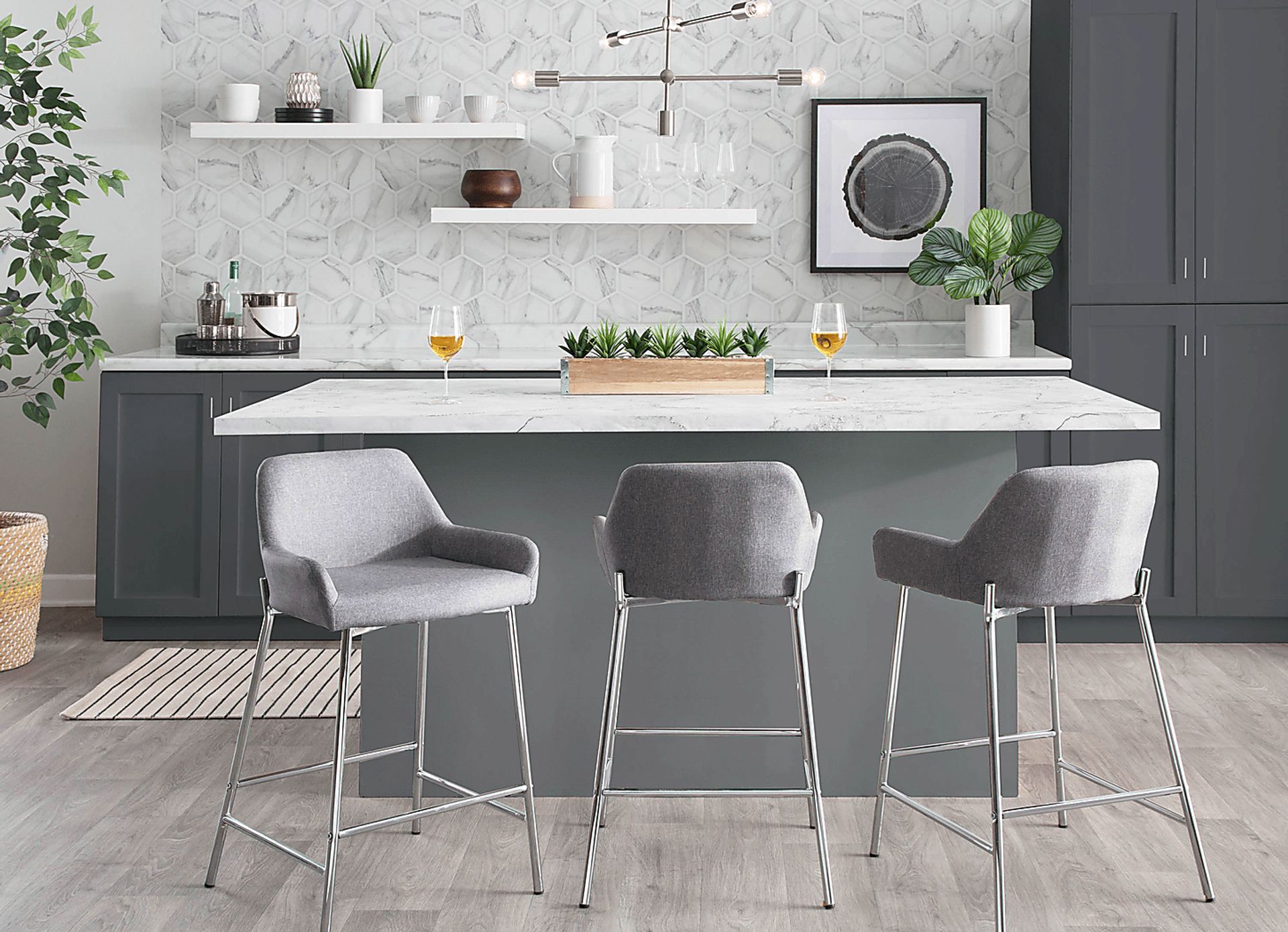 Rimcrest III Gray Counter Height Stool Set of 2 - Image 8