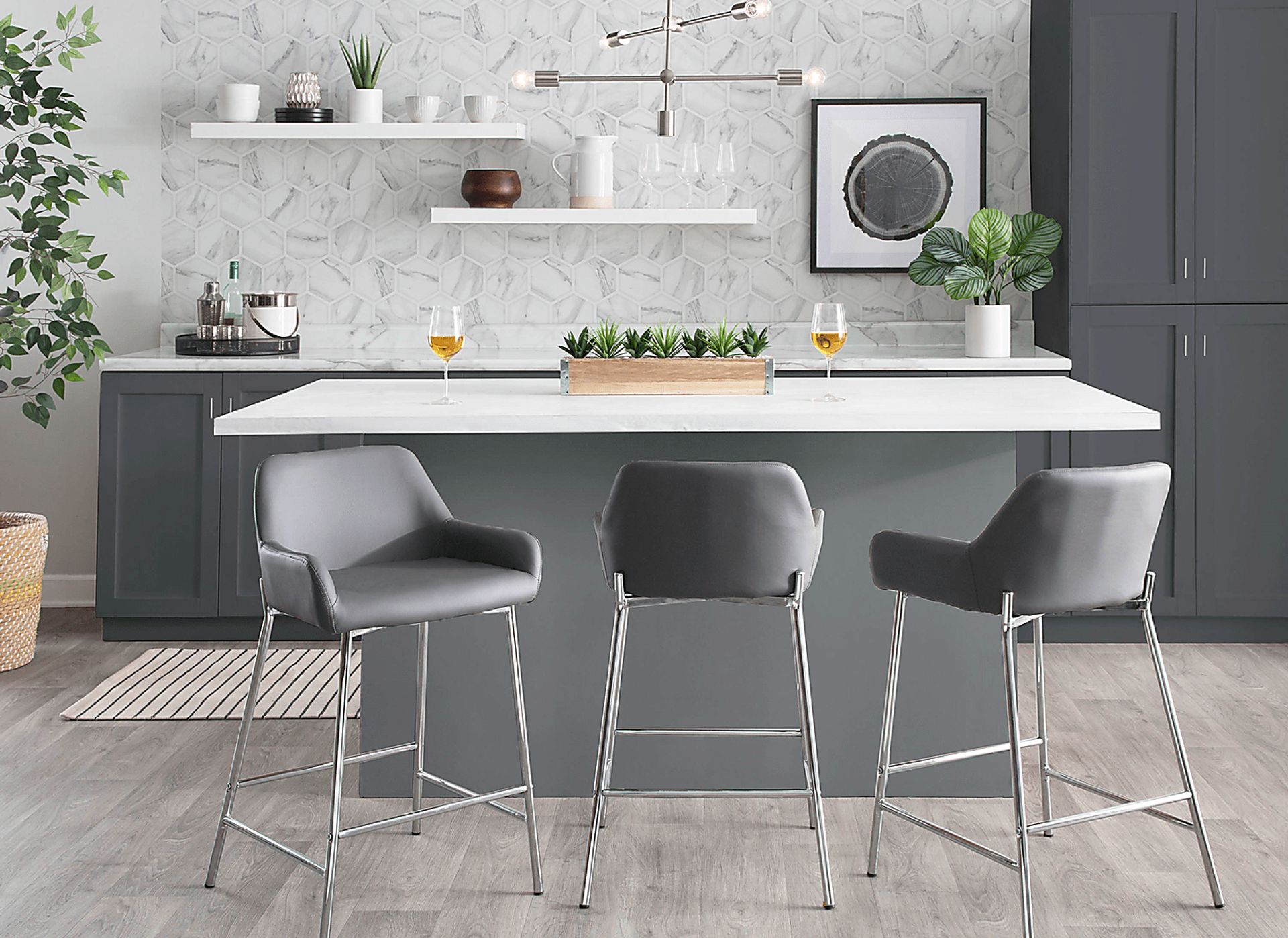 Rimcrest III Gray Counter Height Stool Set of 2 - Image 8