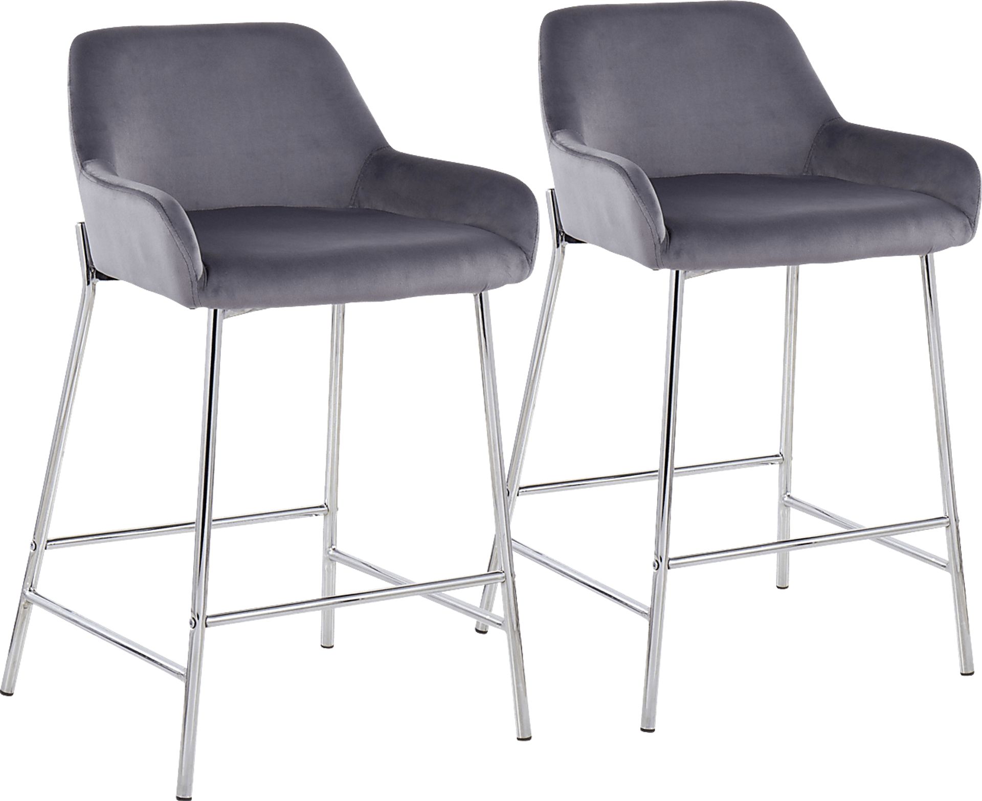 Rimcrest III Silver Counter Height Stool Set of 2 - Image 1