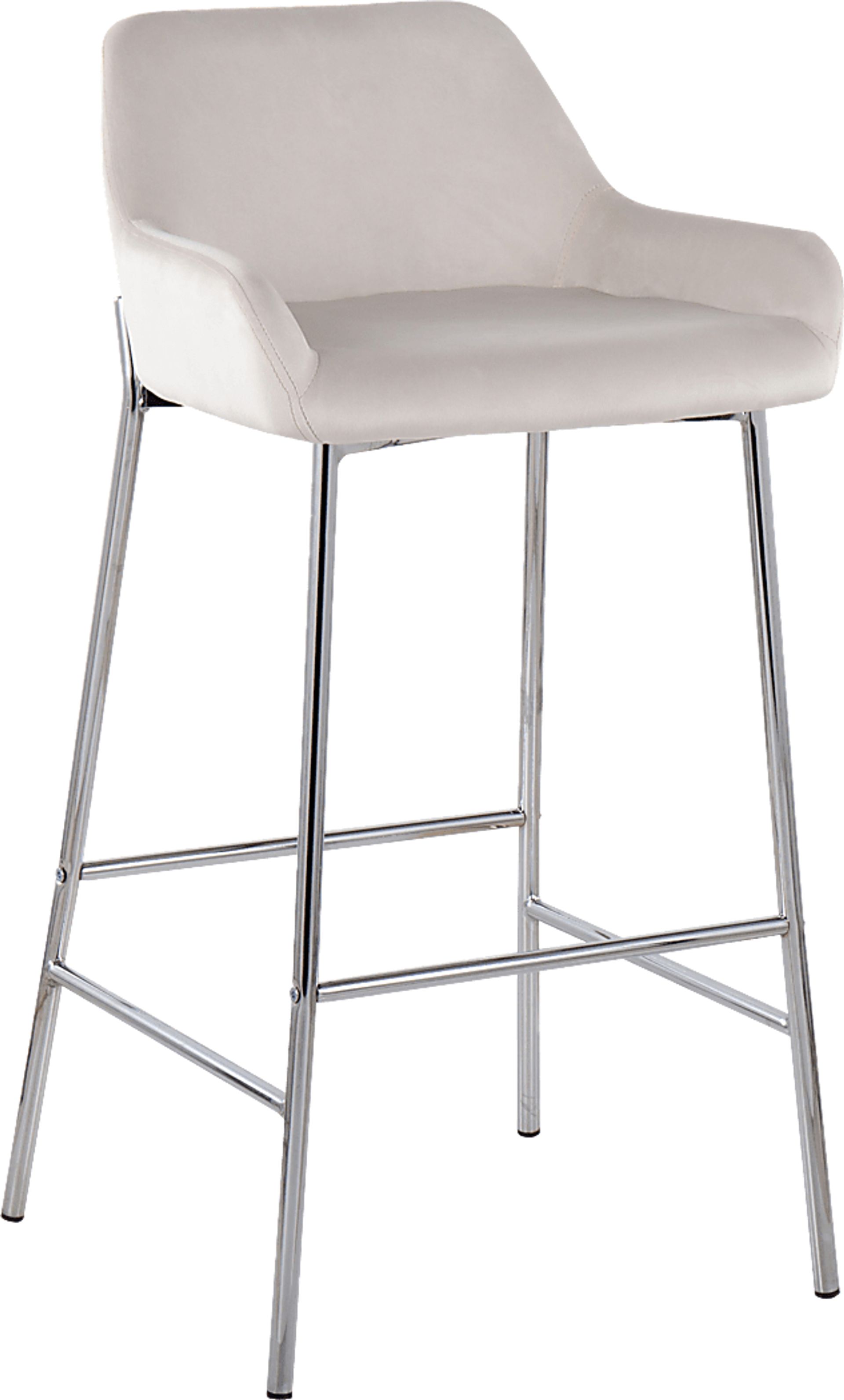 Rimcrest III White Velvet Barstool Set of 2 - Image 2