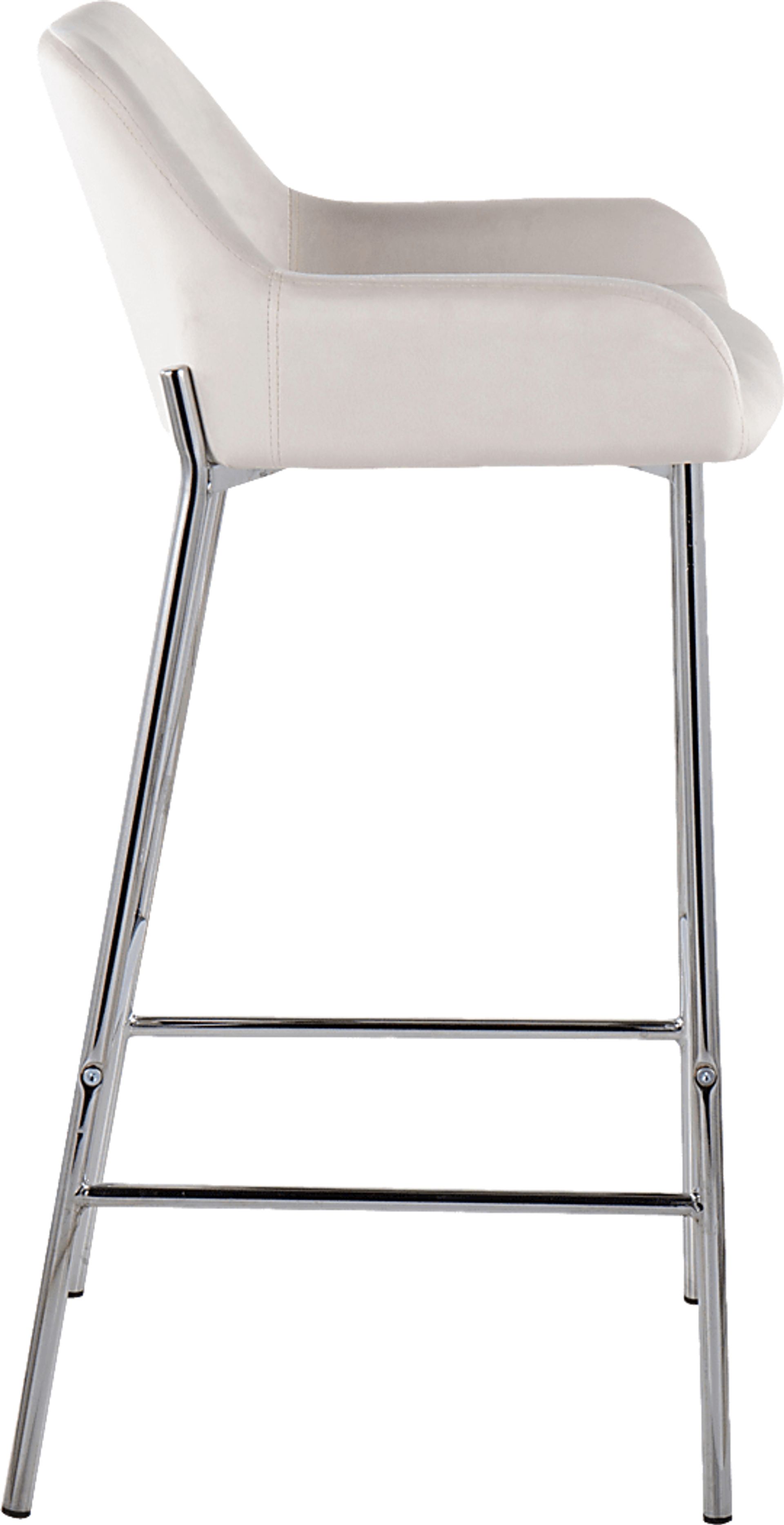 Rimcrest III White Velvet Barstool Set of 2 - Image 3