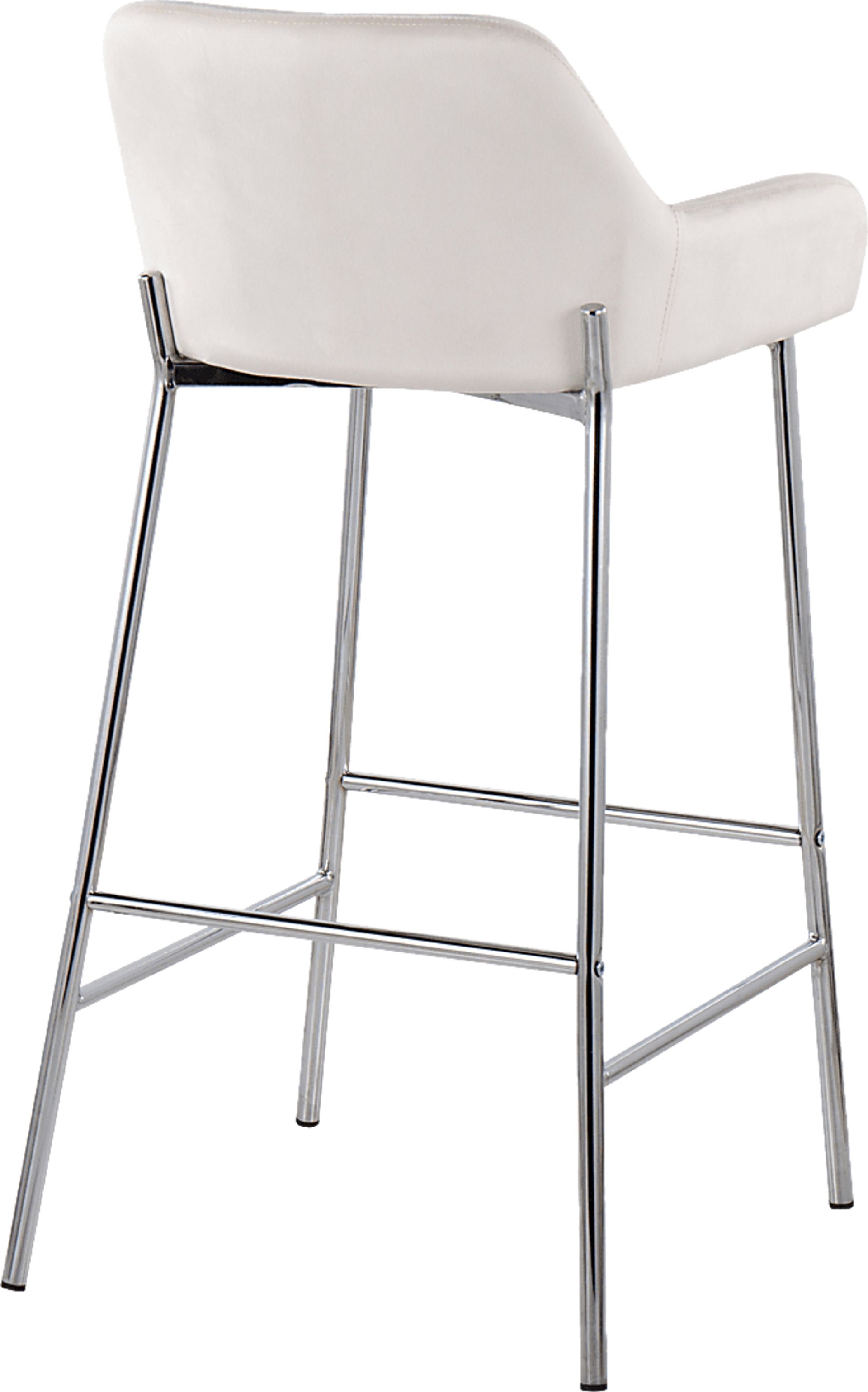 Rimcrest III White Velvet Barstool Set of 2 - Image 4