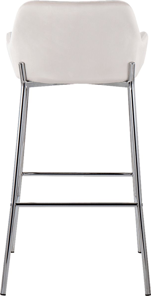 Rimcrest III White Velvet Barstool Set of 2