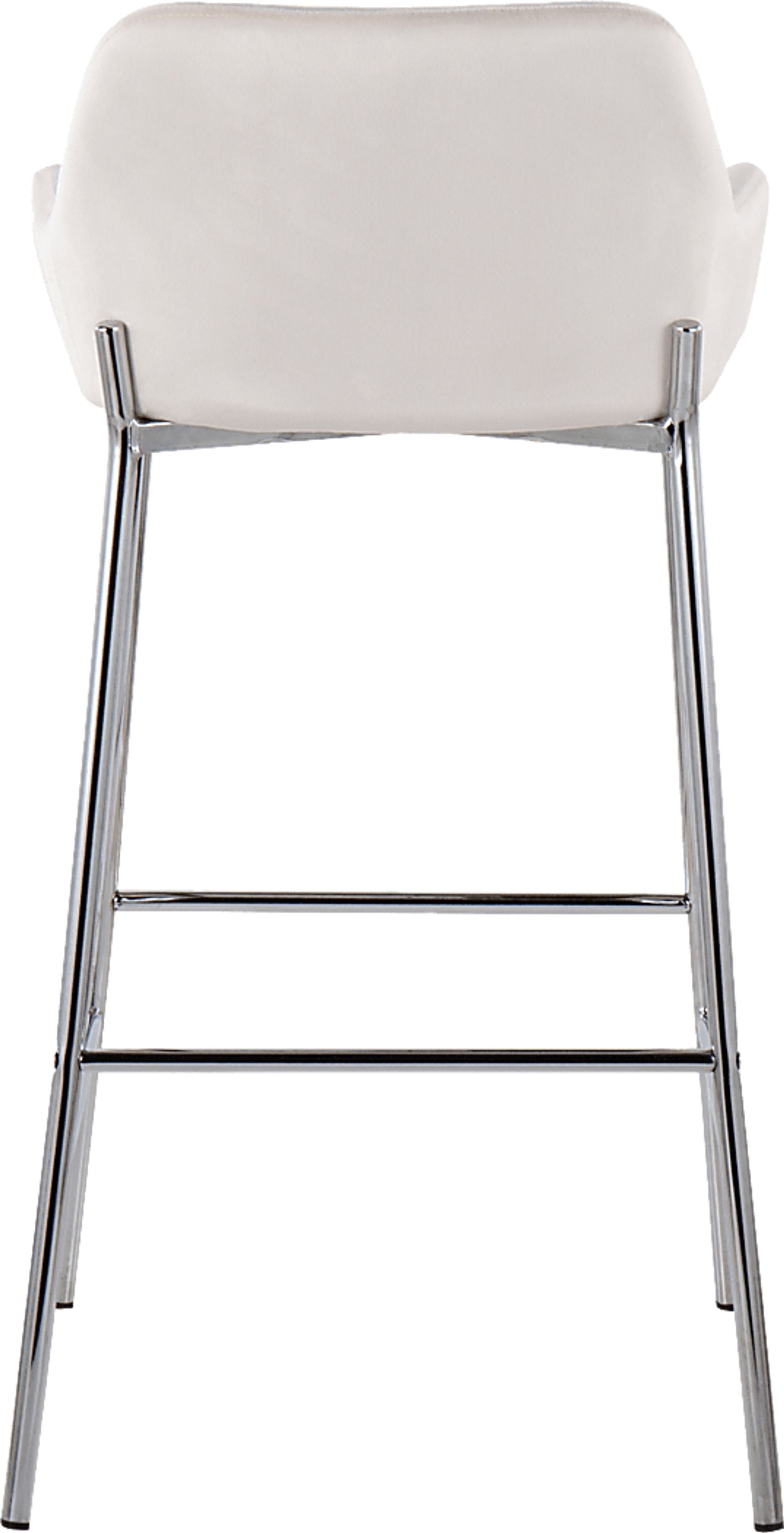 Rimcrest III White Velvet Barstool Set of 2 - Image 5